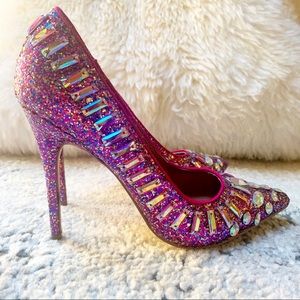 Steve Madden Galaxxie Glitter Heels 8